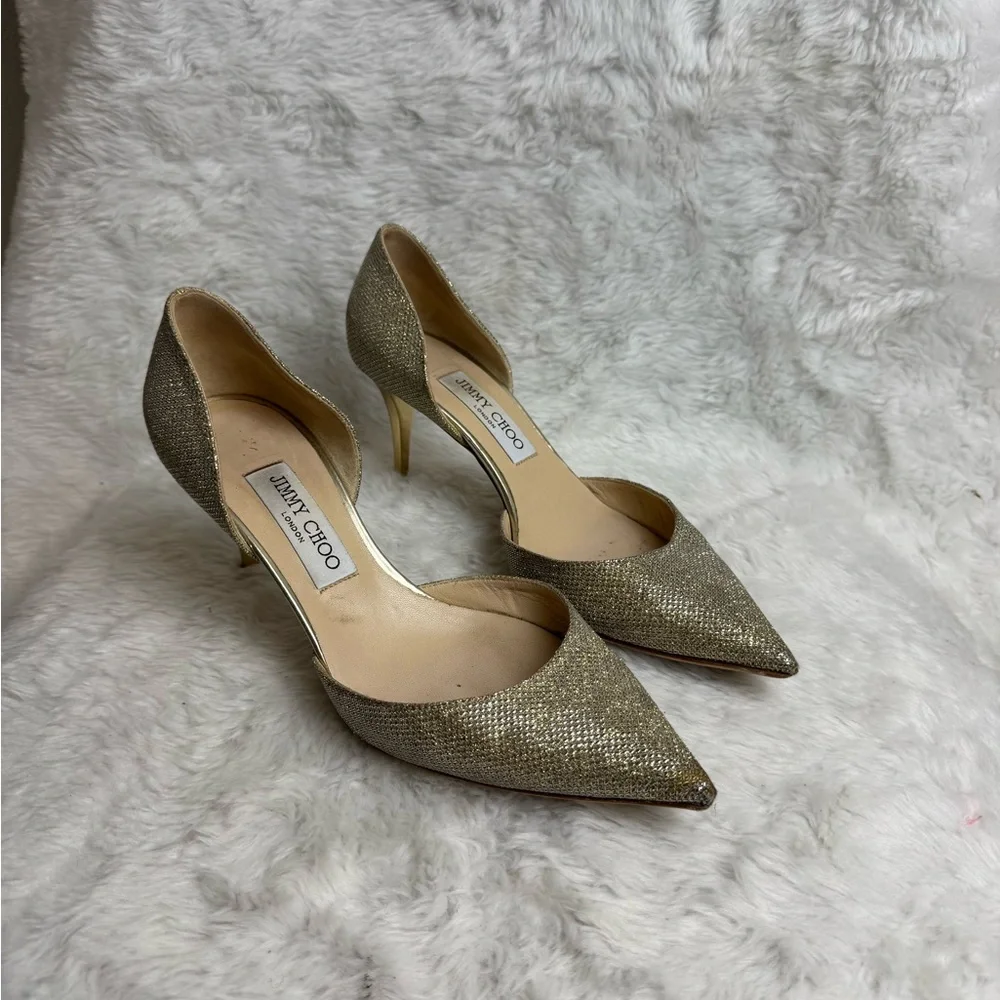 Jimmy Choo Addison 85mm gold goddess heels - Picture 3 of 11